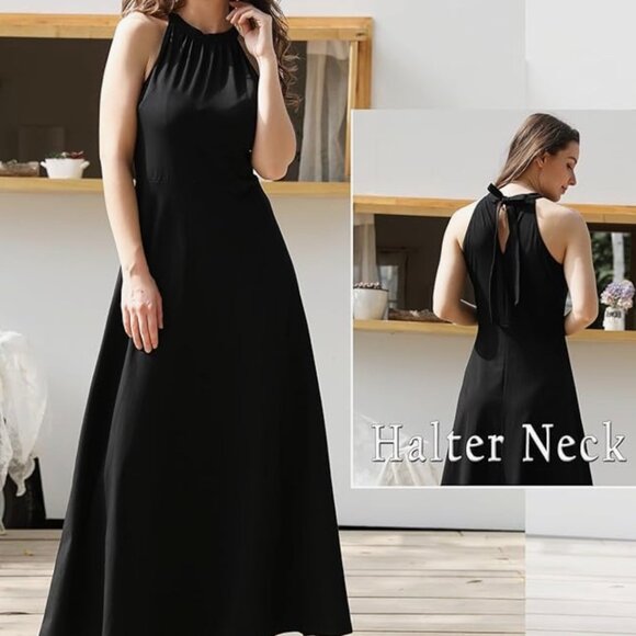 STYLEWORD Womens Summer Maxi Dress Halter Neck XL - Picture 2 of 8